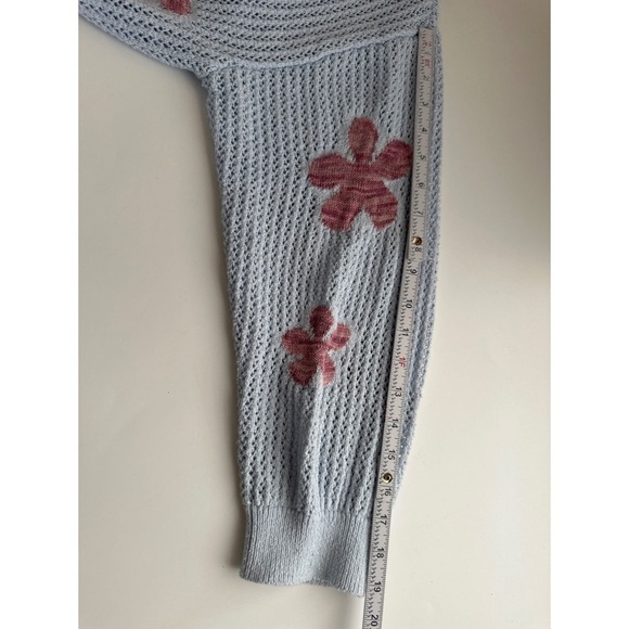 Arizona Jeans Co. Crochet Embroidered Floral V-Neck Button Down Cardigan - Picture 8 of 9